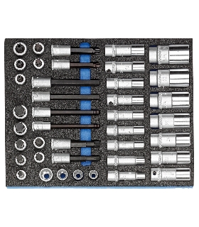 SURTIDO DE VASOS DE 1/2"" EN MODULO CT 2/4, 40 PZS 2016516 GEDORE